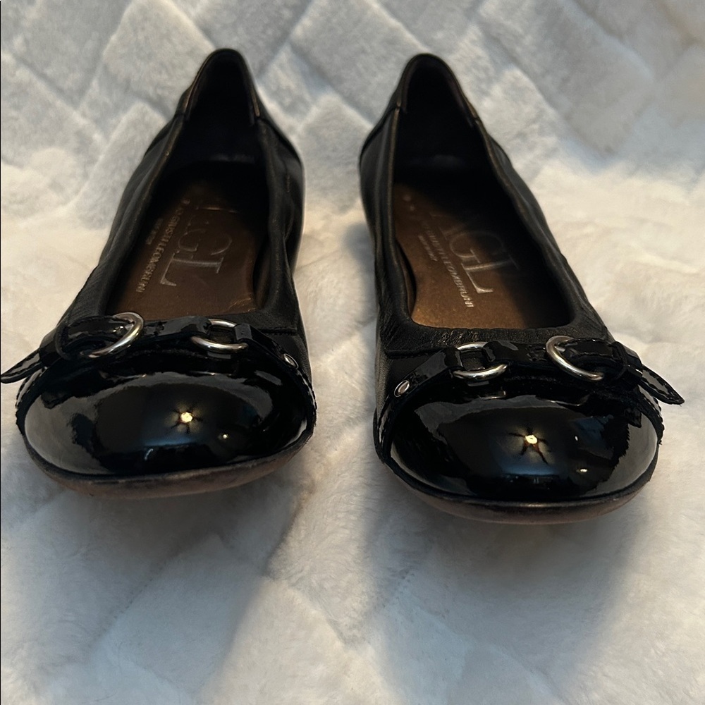 AGL Black Patent Leather Flats gently worn size 38 1/2 - Picture 6 of 7